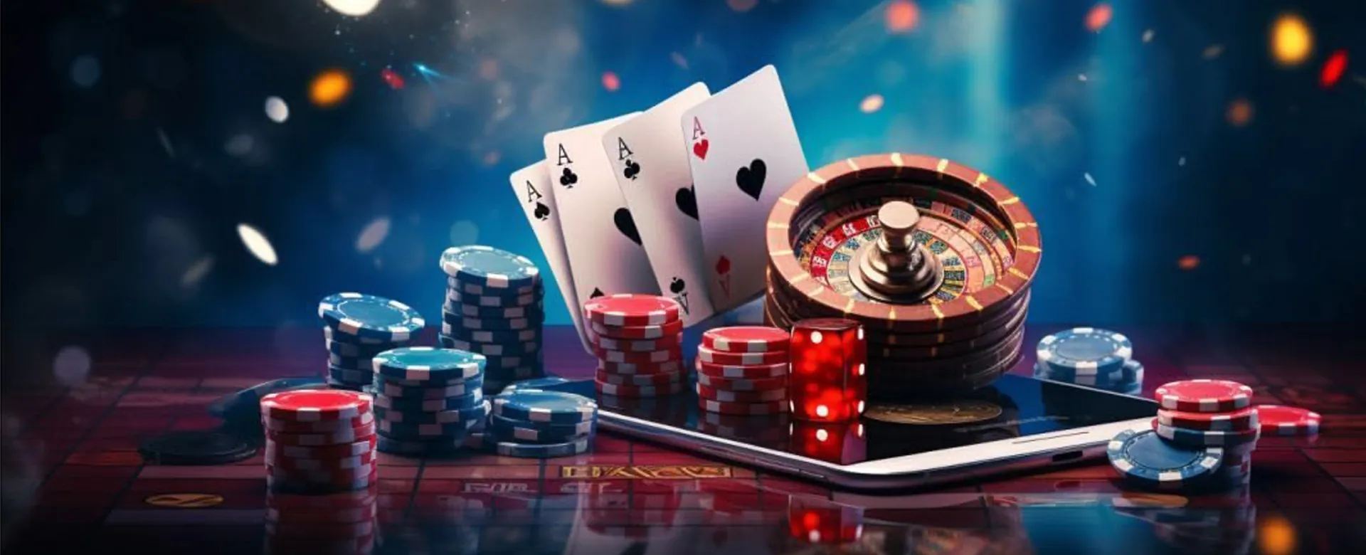 Dynamic background of a vibrant online casino with sports betting elements